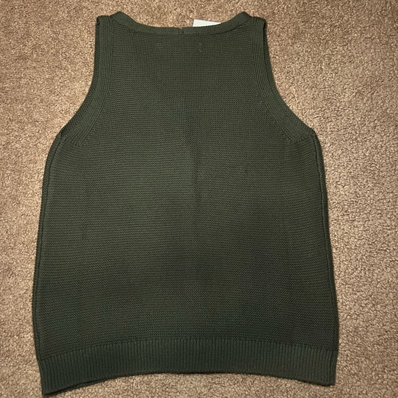 LOFT Olive Knit V-Neck Vest - Picture 3 of 3